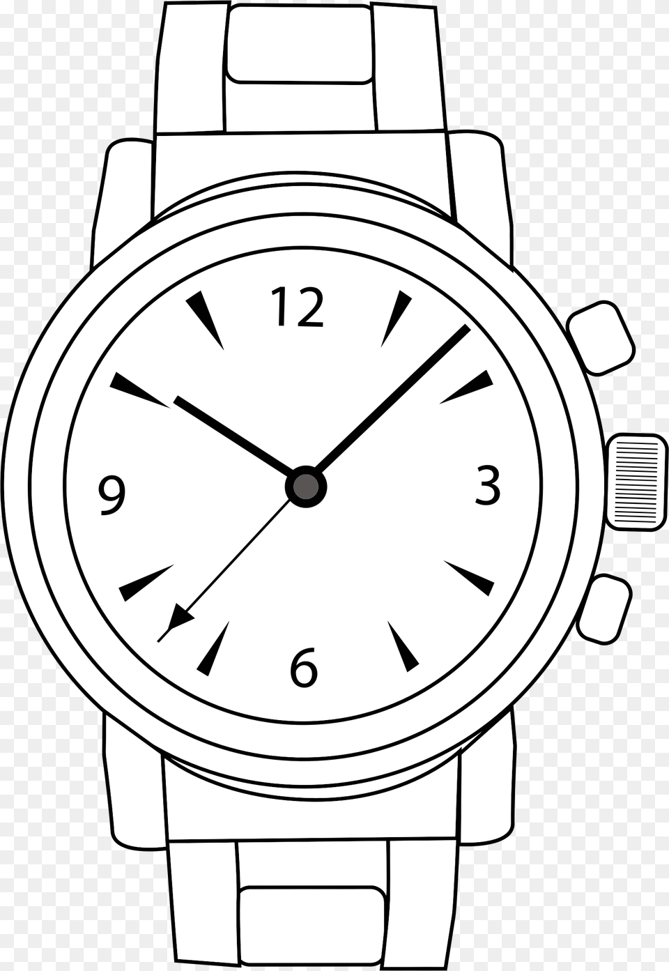 Watching Black And White Hand Watch Huge Freebie Hand Watch Clip Art, Arm, Body Part, Person, Wristwatch Png Image