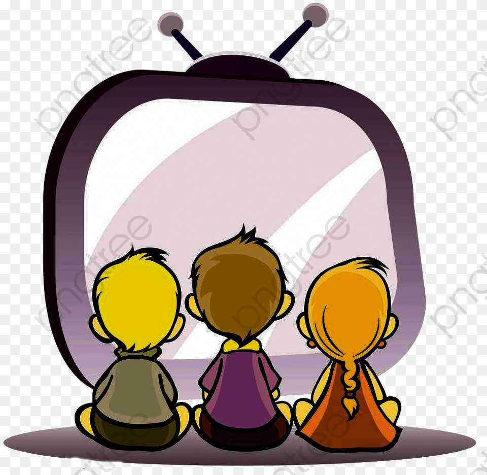 Watching Tv Child Children Watching Tv Clipart, Bag, Cushion, Home Decor, People Free Png