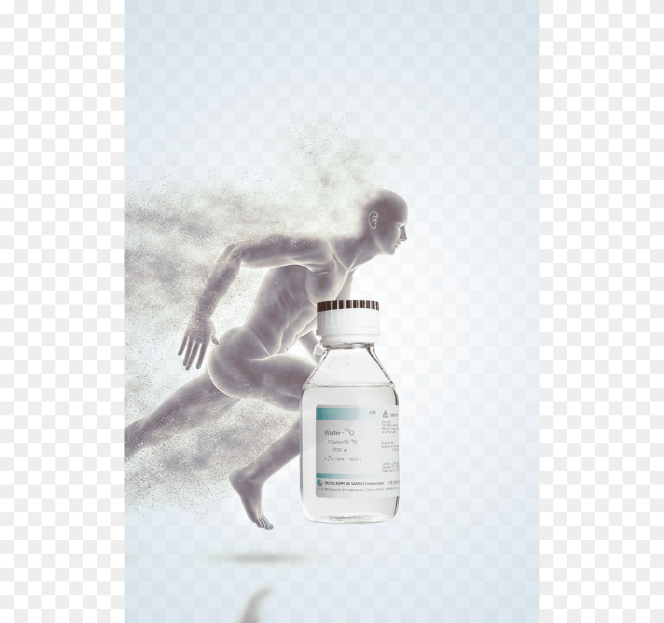 Water 18o 10atom Glass Bottle, Baby, Person, Back, Body Part Png Image