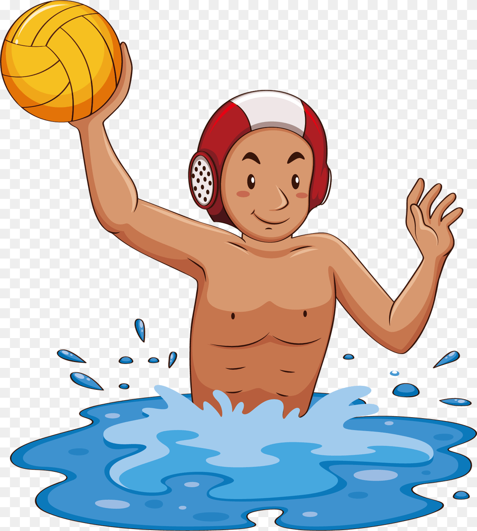 Water Ball Waterpolo Clipart, Baby, Person, Hat, Clothing Png