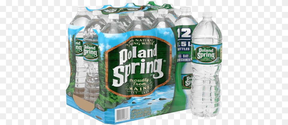 Water Case Poland Spring, Bottle, Water Bottle, Beverage, Mineral Water Png