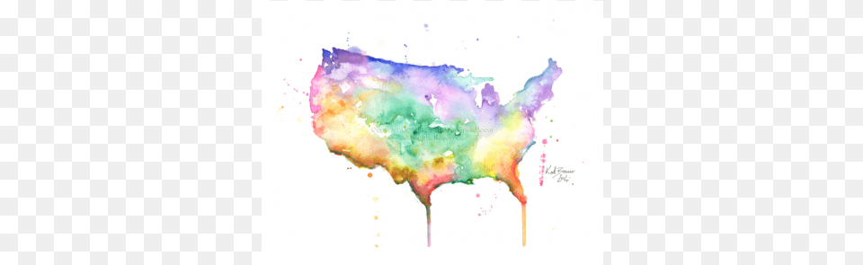Water Color Map Of Usa, Canvas, Art, Modern Art Png