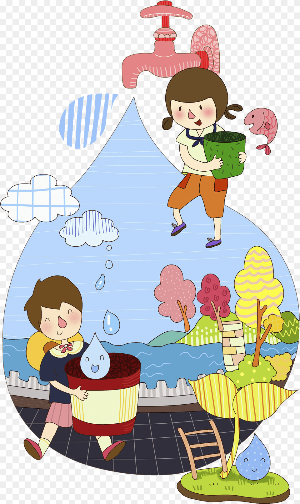 Water Conservation Best, Person, Baby, Head, Face Free Transparent Png