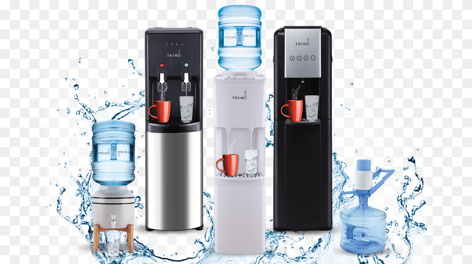 Water Dispenser With Mini Fridge Primo Water Crock Water Dispenser With Stand White, Appliance, Cooler, Device, Electrical Device Png Image