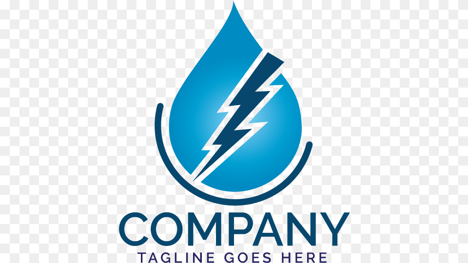 Water Drop And Lightning Bolt Logo Graphic Design Png