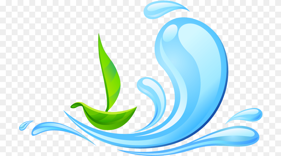 Water Drop Clipart Green Water Leaf And Water Drop Clipart, Art, Graphics, Pattern, Floral Design Png Image