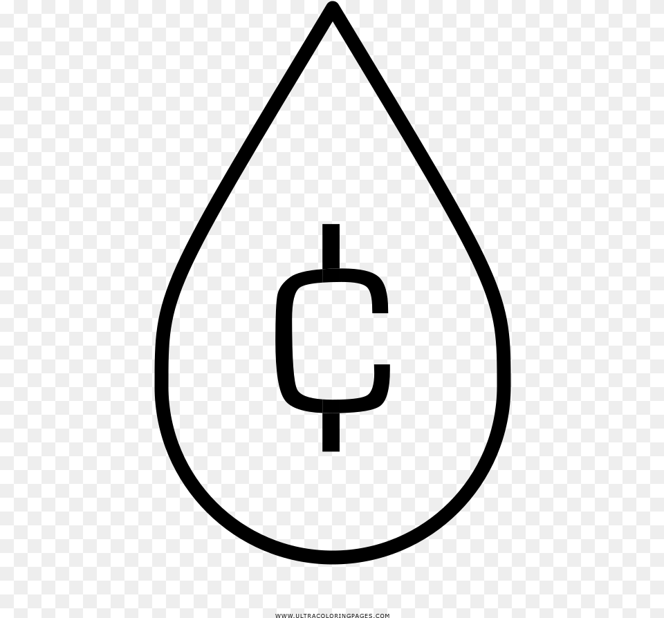 Water Droplet Cent Sign Coloring, Gray Png Image