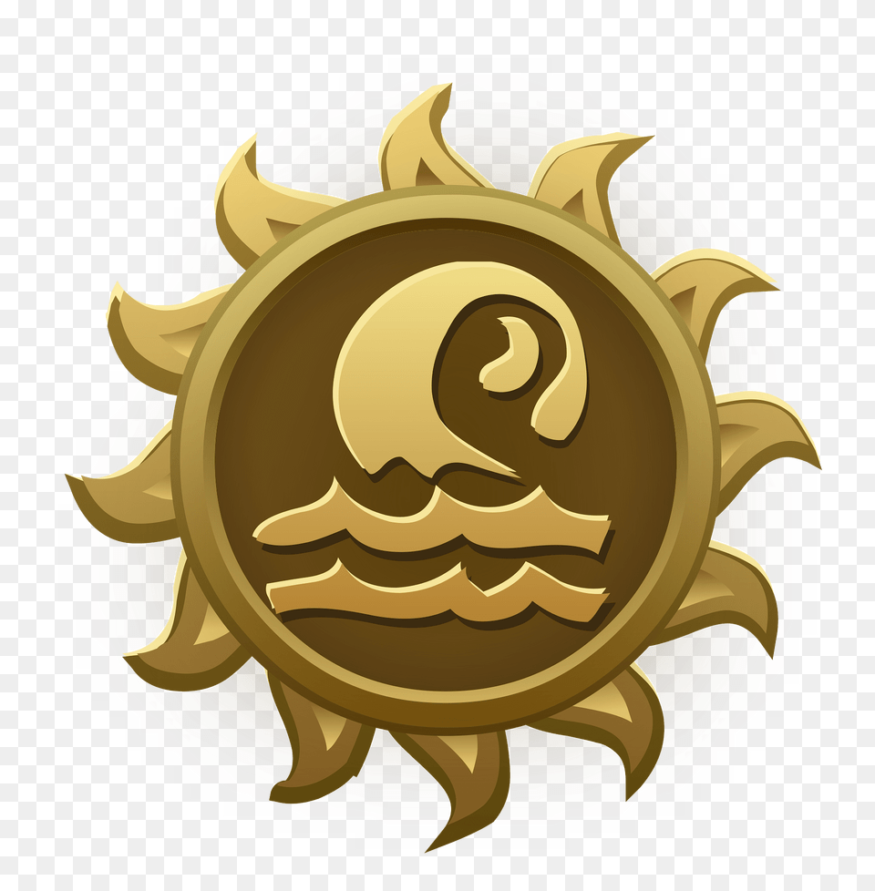 Water Emblem Clipart, Badge, Logo, Symbol, Gold Png Image