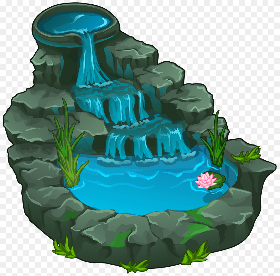 Water Fall Clipart Waterfall Clip Art Out Waterfall Clipart, Outdoors, Nature, Pond, Pool Png Image