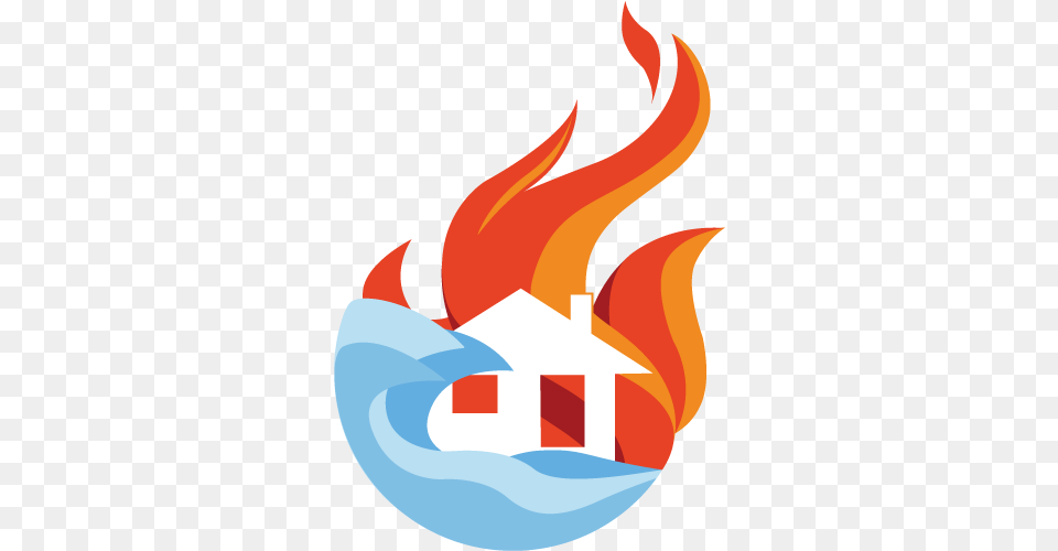 Water Fire Storm Damage Cleanup Premier Restoration Inc Home Restoration Logo, Flame, Light Free Png Download