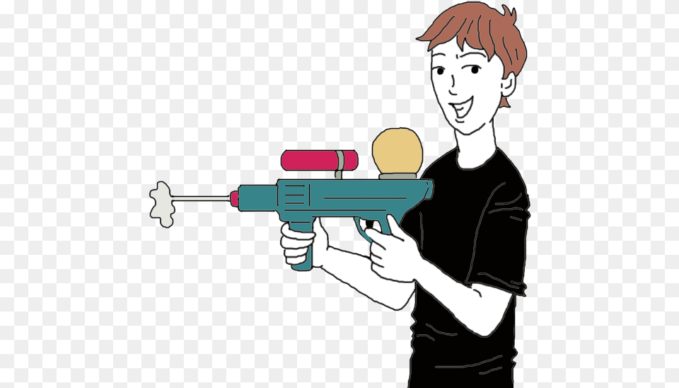 Water Gun Cartoon Shooting Water Gun, Adult, Male, Man, Person Free Transparent Png