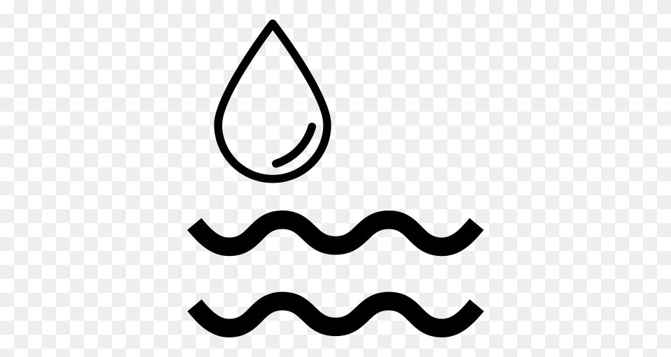 Water Immersion Sensor Signal Icon With And Vector Format, Gray Png Image