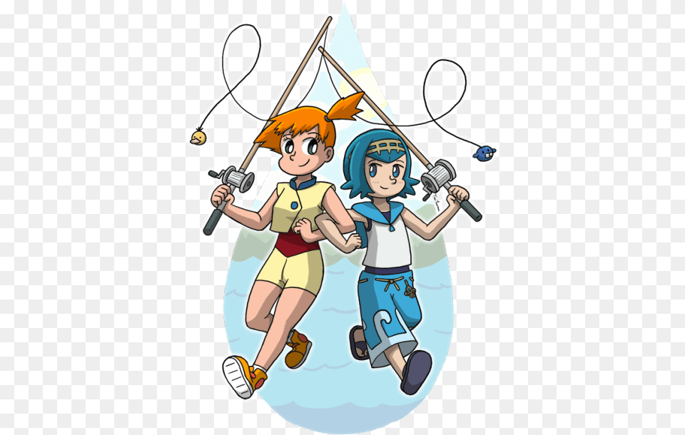 Water Ladies Misty And Lana Pokemon, Book, Comics, Publication, Baby Png Image