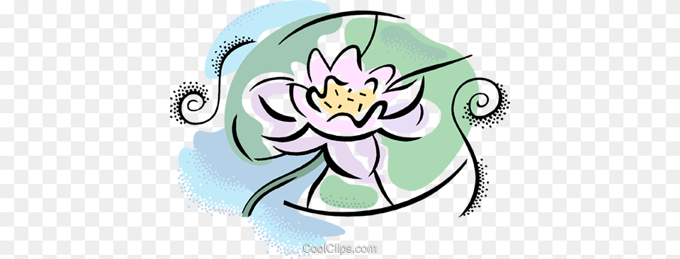 Water Lily Royalty Vector Clip Art Illustration, Floral Design, Graphics, Pattern, Flower Png Image
