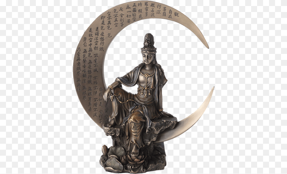 Water Moon Kuan Yin Altar, Bronze, Art, Person, Accessories Png Image