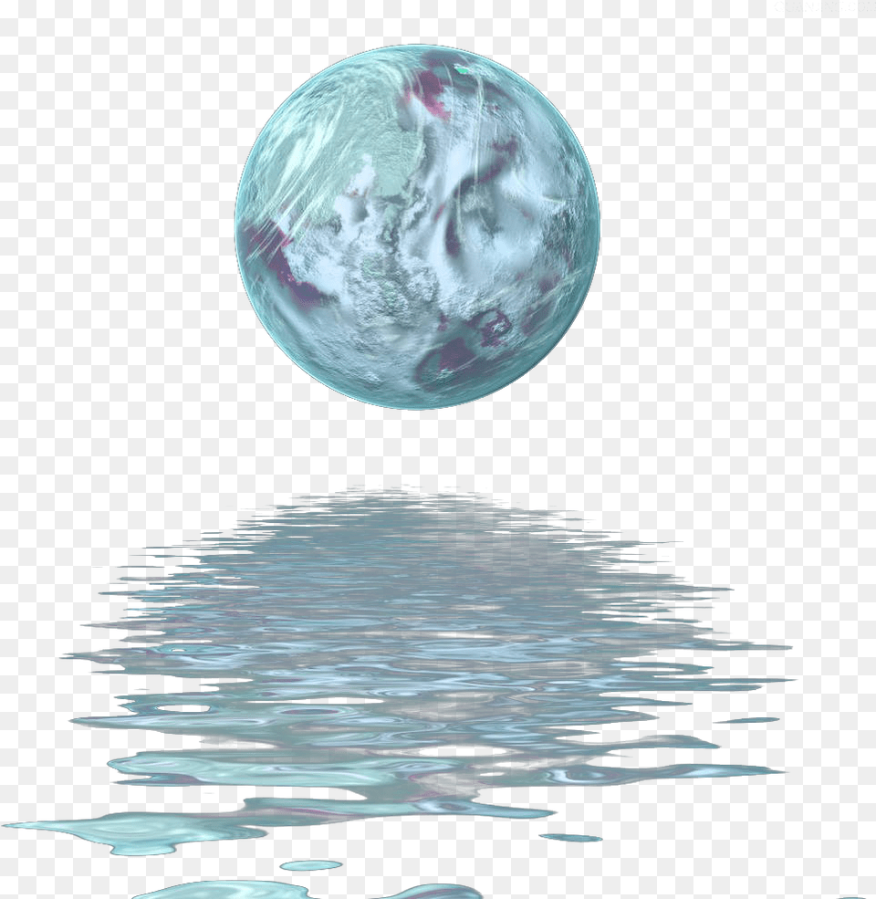 Water Picsart Sticker Planet Studio Earth Reflection Istighfar, Sphere, Astronomy, Outer Space, Moon Free Png Download