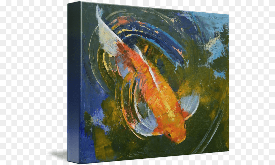 Water Ripples By Michael Creese Acrylic Fish In Water Painting, Art, Animal, Carp, Koi Free Png