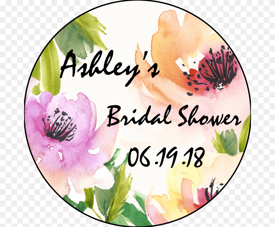 Water Rose Bridal Shower Favor Personalized Candle, Flower, Plant, Petal Free Png Download