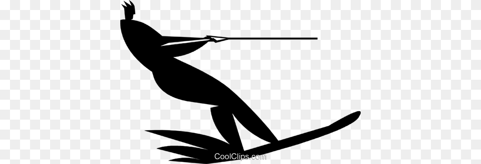 Water Skiing Royalty Vector Clip Art Illustration, Silhouette, Animal, Fish, Sea Life Free Transparent Png