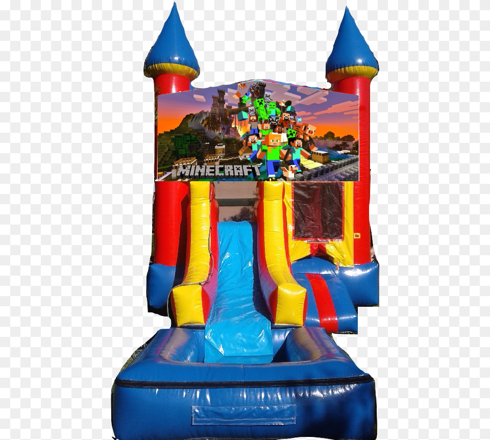 Water Slide Castle Combo Front Jumper U2013 Minecraft 220day Water Paw Patrol Slide, Inflatable, Play Area Free Png