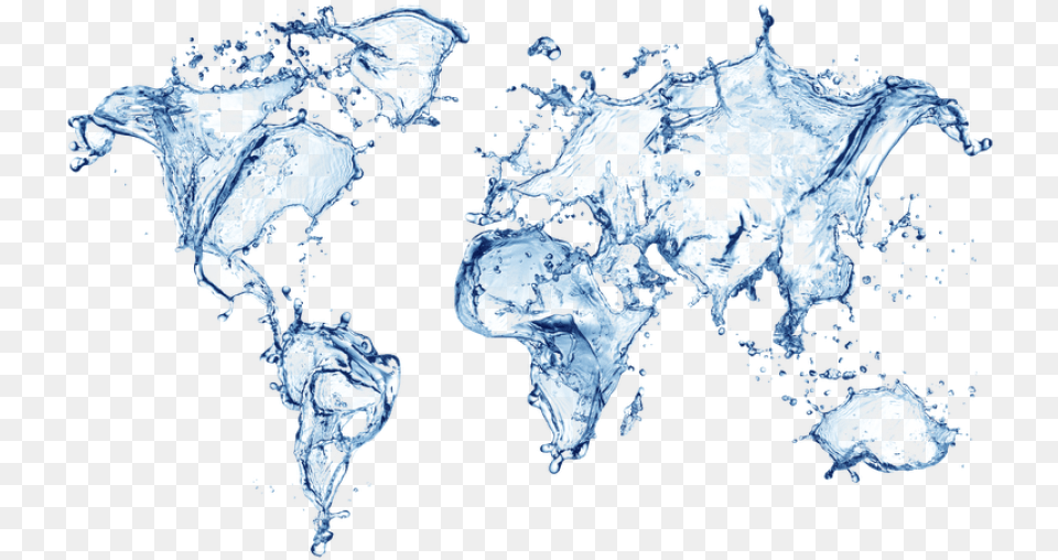 Water Smash Map Of World Design, Ice, Outdoors, Nature Png Image
