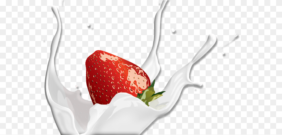 Water Splash Strawberry Image With No Food, Berry, Produce, Plant, Milk Free Png