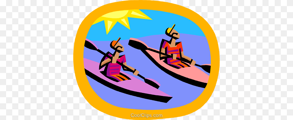 Water Sports Kayaking Royalty Vector Clip Art Illustration, Person, Boat, Transportation, Vehicle Free Png