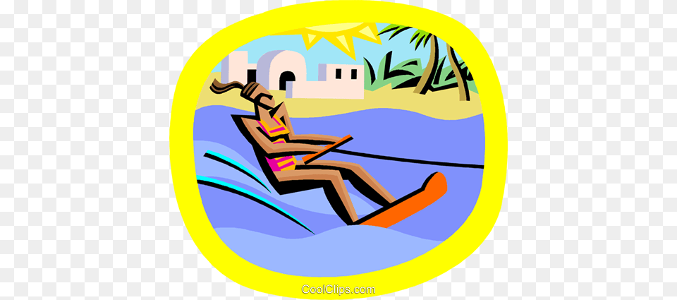 Water Sports Water Skiing Royalty Vector Clip Art, Nature, Outdoors, Sea, Person Png Image