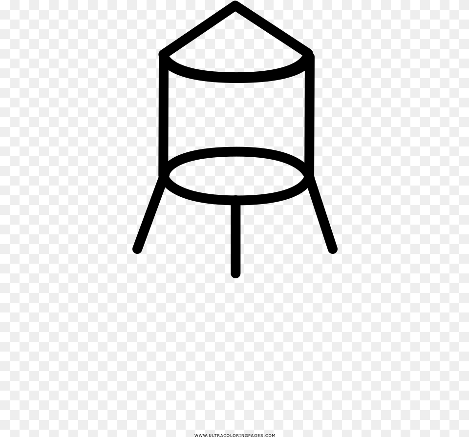 Water Tower Coloring, Gray Free Png