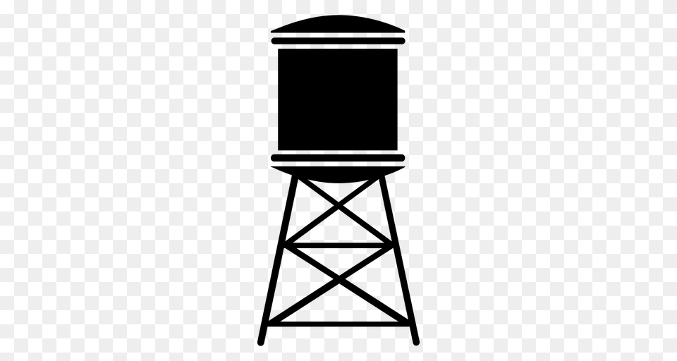 Water Tower Flat Icon, Gray Free Transparent Png