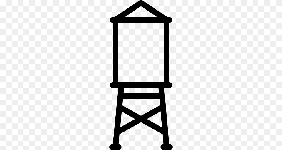 Water Tower Icon, Gray Png