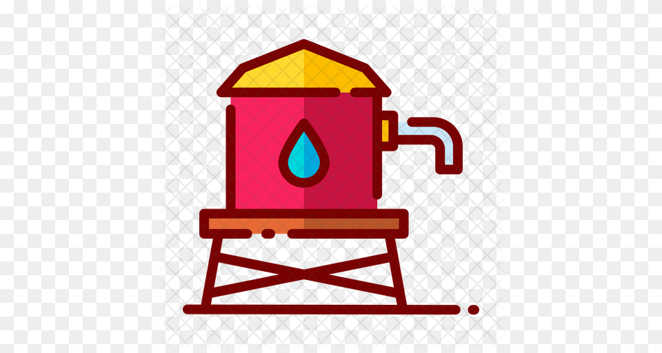 Water Tower Icon Of Colored Outline Kfc, Cup Png