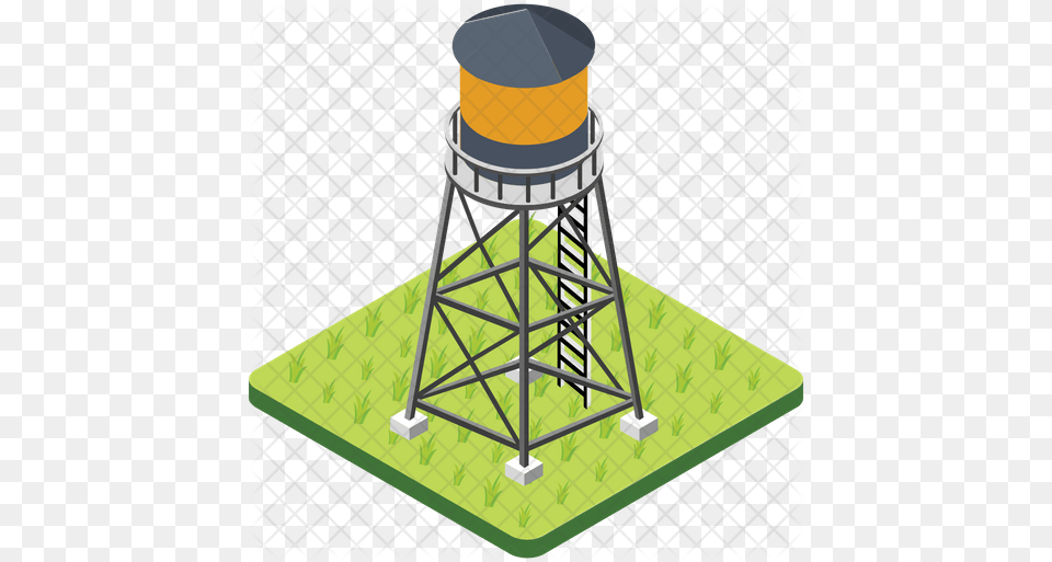 Water Tower Icon Of Isometric Style Water Tank Tower Icon, Architecture, Building, Water Tower Free Png