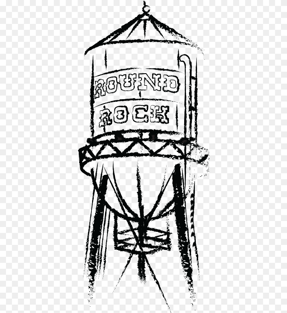 Water Tower Round Rock Arts Drawing, Outdoors, Architecture, Building, Water Tower Free Transparent Png