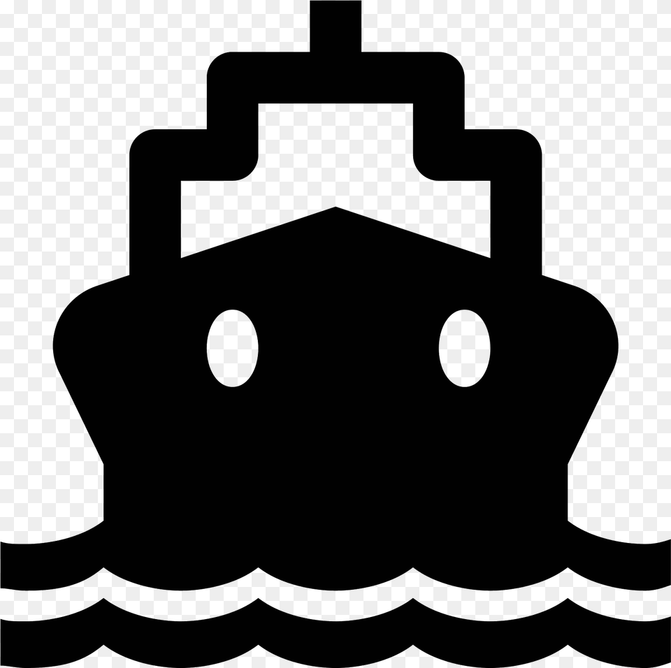 Water Transportation Icon, Gray Png