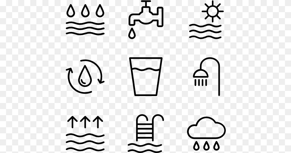 Water Utensils Icon Background, Gray Png