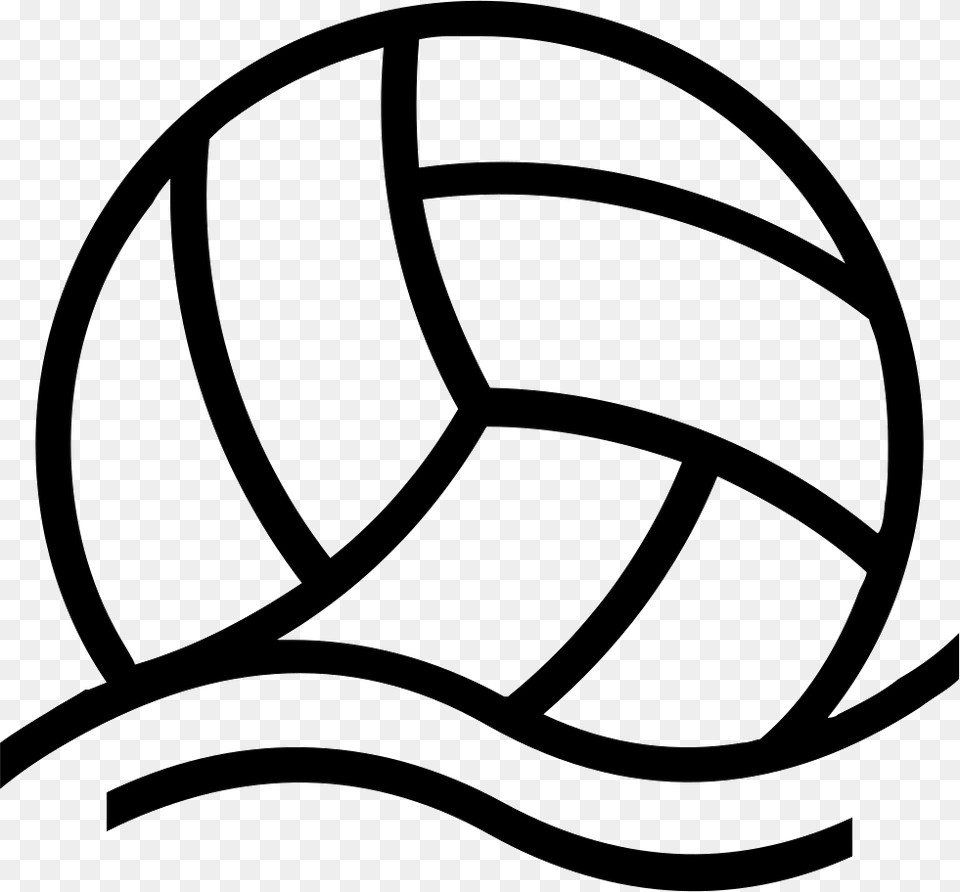 Water Volleyball Ball Floating Outlined Sportive Object Cartoon Volleyball, Clothing, Hat, Cap, Sport Free Transparent Png