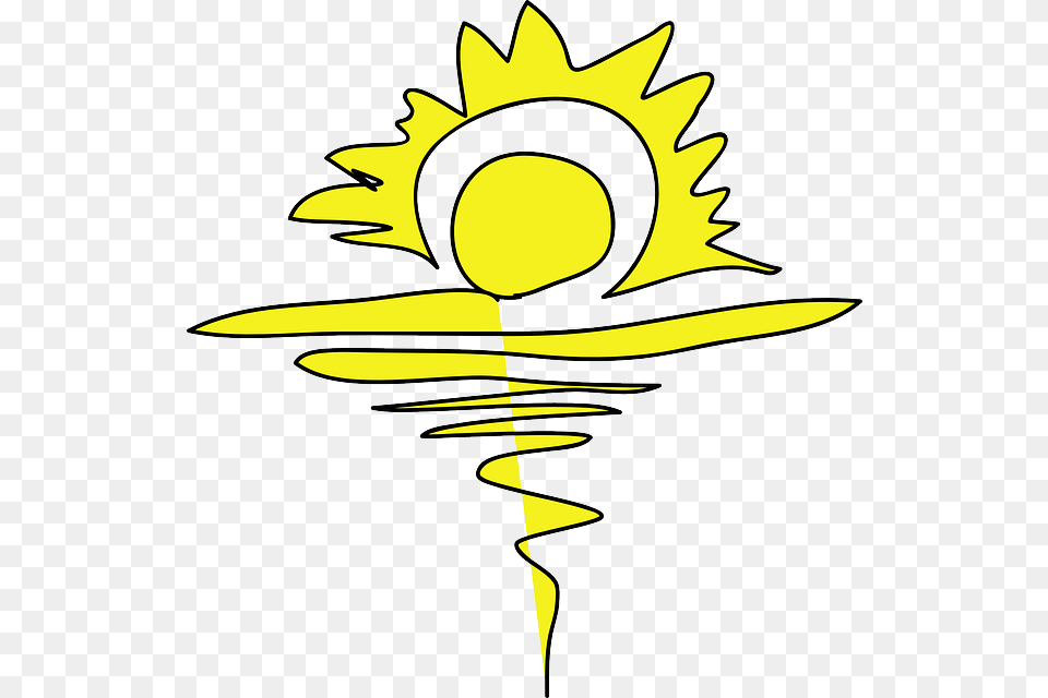 Water Yellow Drawing Beach Sun Cartoon, Tennis Ball, Ball, Tennis, Sport Png Image