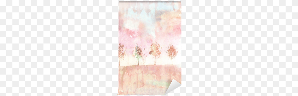 Watercolor Abstract Background With Trees Wall Mural Craft, Art, Painting, Canvas Png