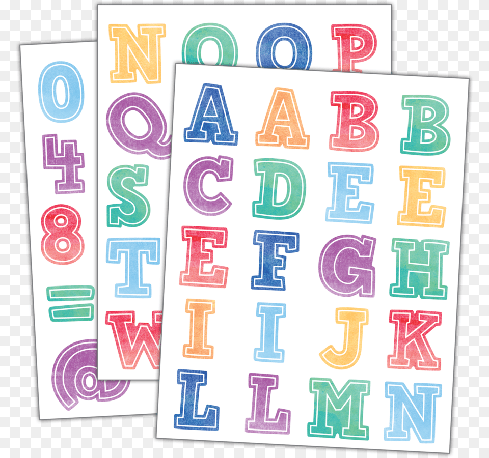 Watercolor Alphabet Stickers Image Teacher Created Resources Watercolor Alphabet Stickers, Text, Number, Symbol, Scoreboard Free Png Download