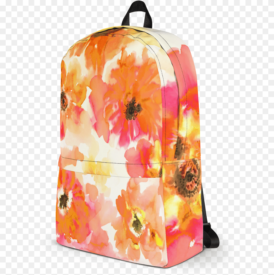 Watercolor Anemones Orange Amp Yellow Backpack, Bag Png Image