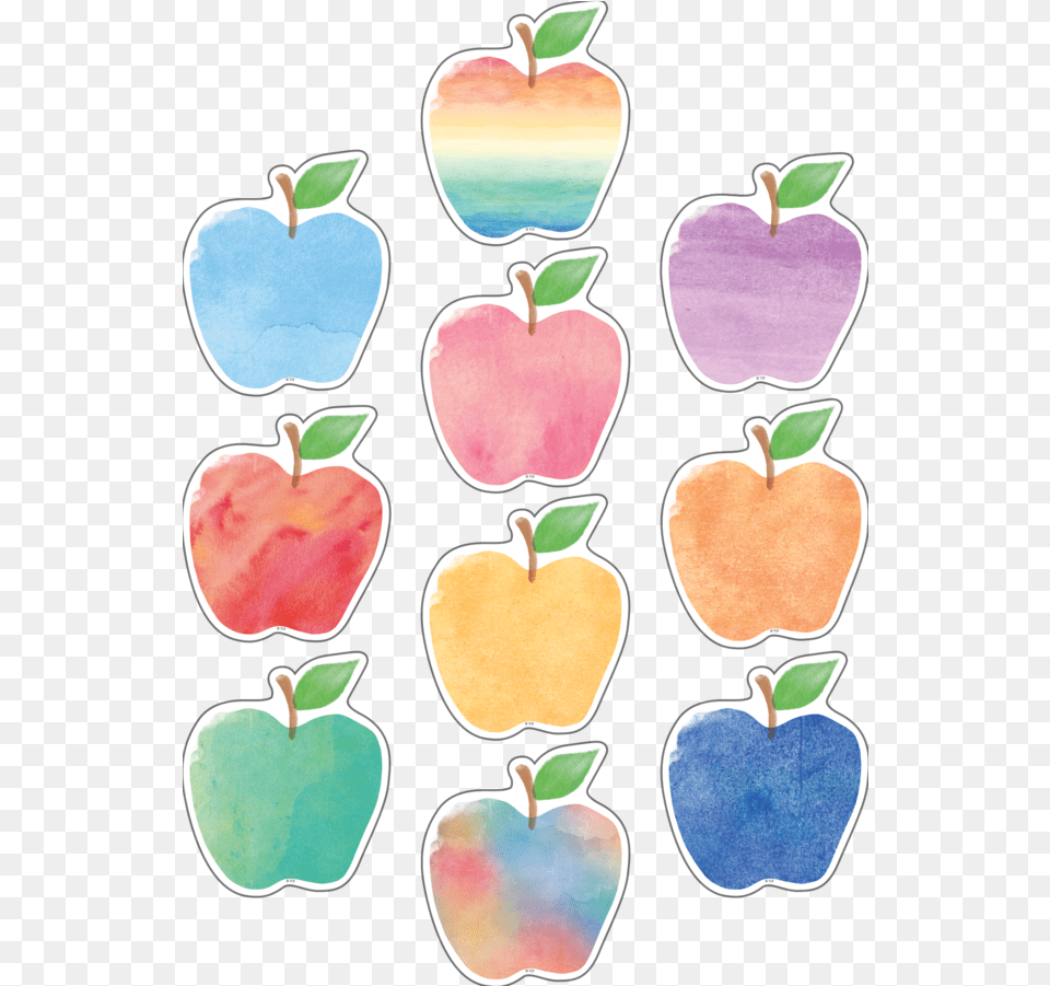 Watercolor Apples Accents Watercolor Apples, Apple, Flower, Food, Fruit Png Image