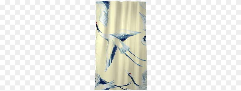 Watercolor Asian Crane Bird Seamless Pattern Blackout Watercolor Painting, Animal, Crane Bird, Waterfowl Png