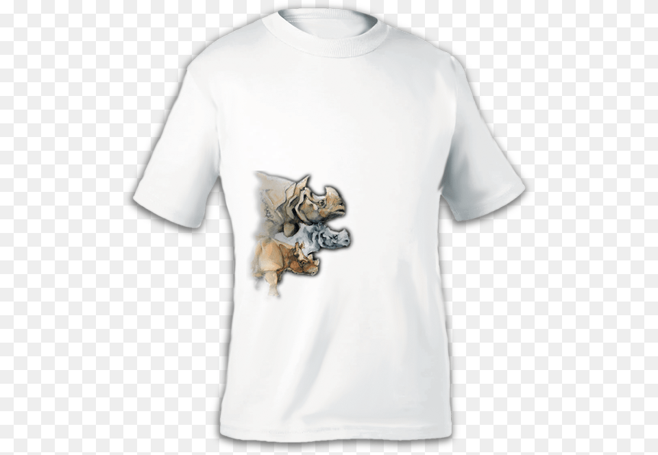 Watercolor Asian Rhinos White T Shirt Puma Bulgaria Kit 2006, Clothing, T-shirt, Long Sleeve, Sleeve Free Png