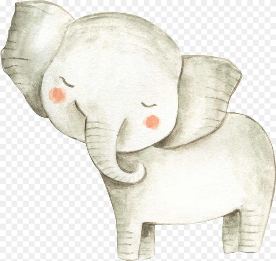 Watercolor Baby Elephant, Art, Animal, Bear, Mammal Png Image