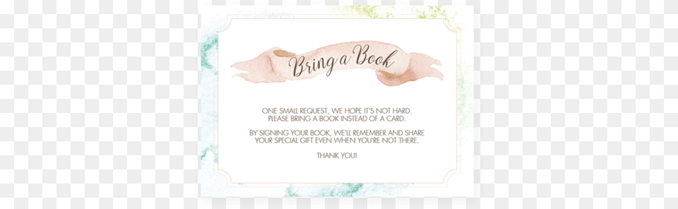 Watercolor Baby Shower Bring A Book Card Watercolor Painting, Paper, Text Png