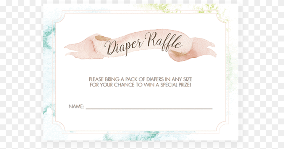 Watercolor Baby Shower Diaper Raffle Ticket Template Eye Shadow, Text, Person, Paper Png Image