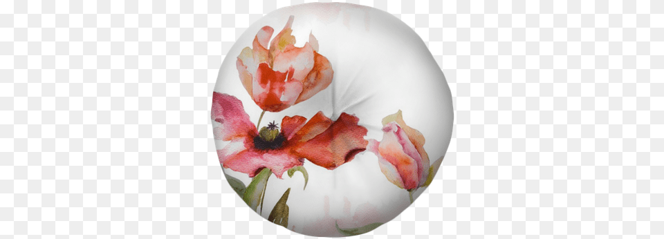 Watercolor Background Tufted Floor Pillow Watercolor Poppy Flower, Plant, Petal, Home Decor, Painting Free Transparent Png