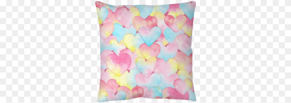 Watercolor Background With Hearts In Pastel Tender Fondos Para Mujeres Tiernas, Cushion, Home Decor, Pillow Png