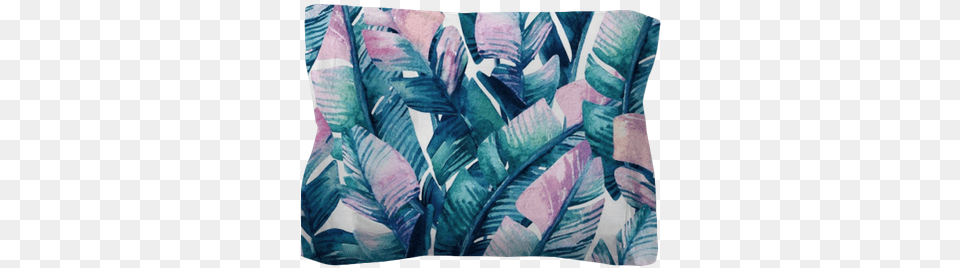 Watercolor Banana Leaf Seamless Pattern Banana Leaves Watercolor Pattern, Cushion, Home Decor, Plant, Pillow Png Image